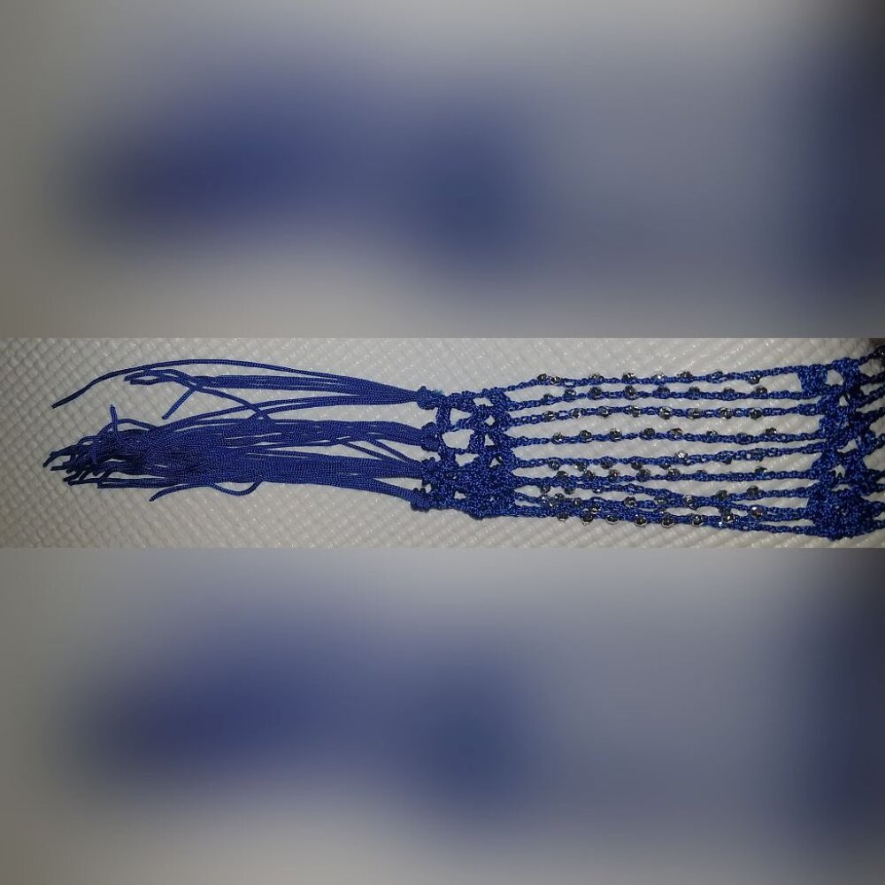Blue Rhinestone Decorative Scarf/Neck/Wrap Accessory